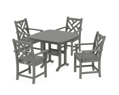 POLYWOOD® Chippendale 5-Piece Dining Set in Slate Grey