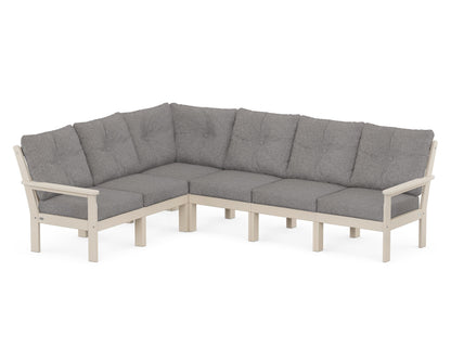 POLYWOOD® Vineyard 6-Piece Sectional in Sand / Grey Mist