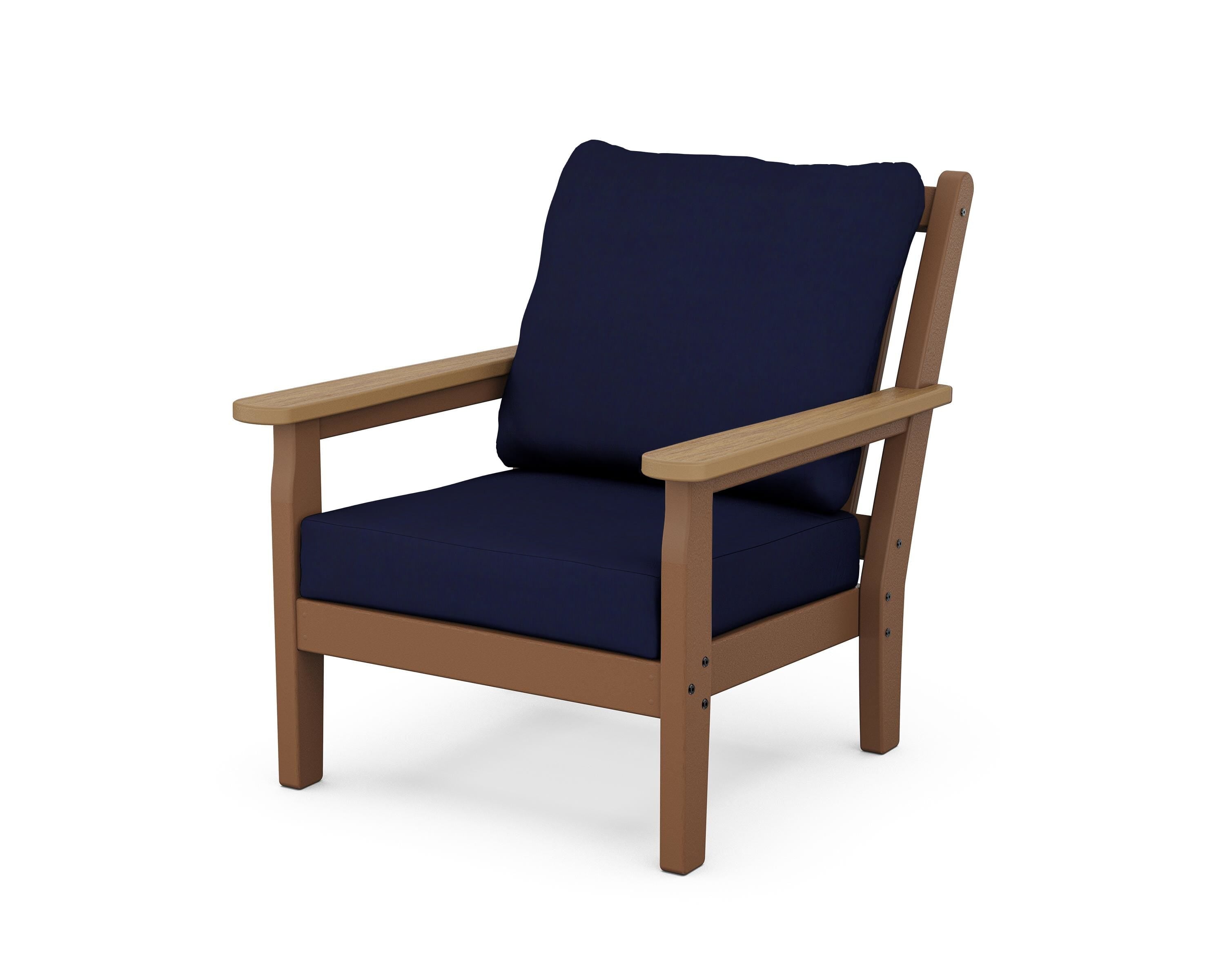 POLYWOOD® Chippendale Deep Seating Chair in Teak / Natural / Navy