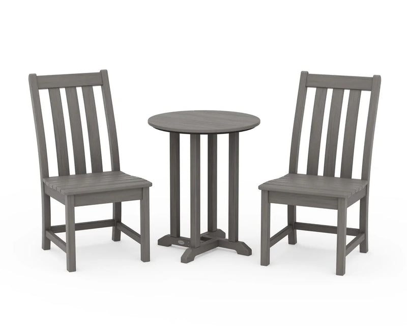 Vineyard Side Chair 3-Piece Round Dining Set
