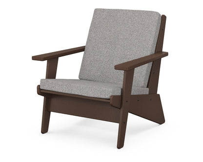 POLYWOOD® Riviera Modern Lounge Chair in Mahogany / Grey Mist