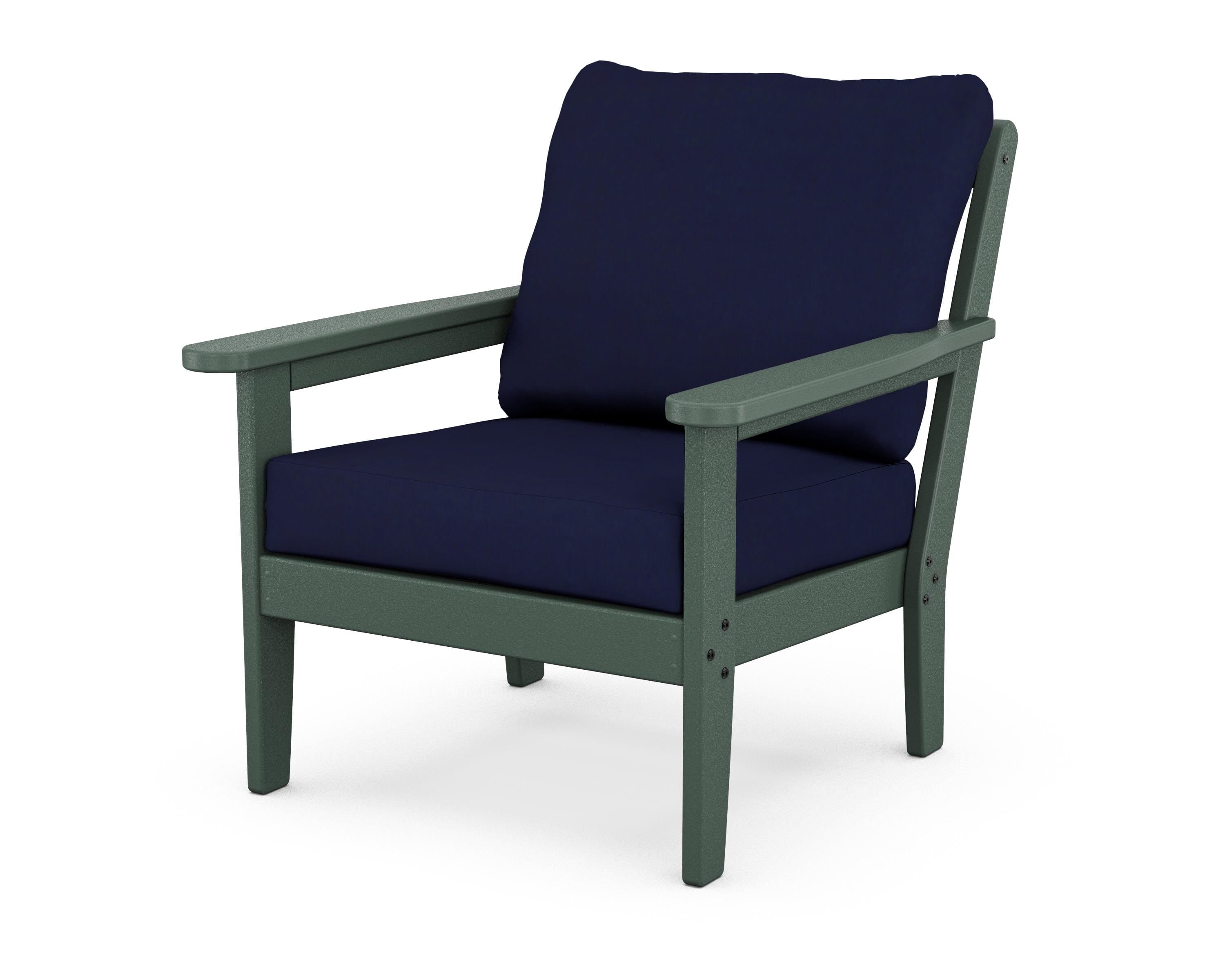 Country Living Cottage Deep Seating Chair in Green / Navy