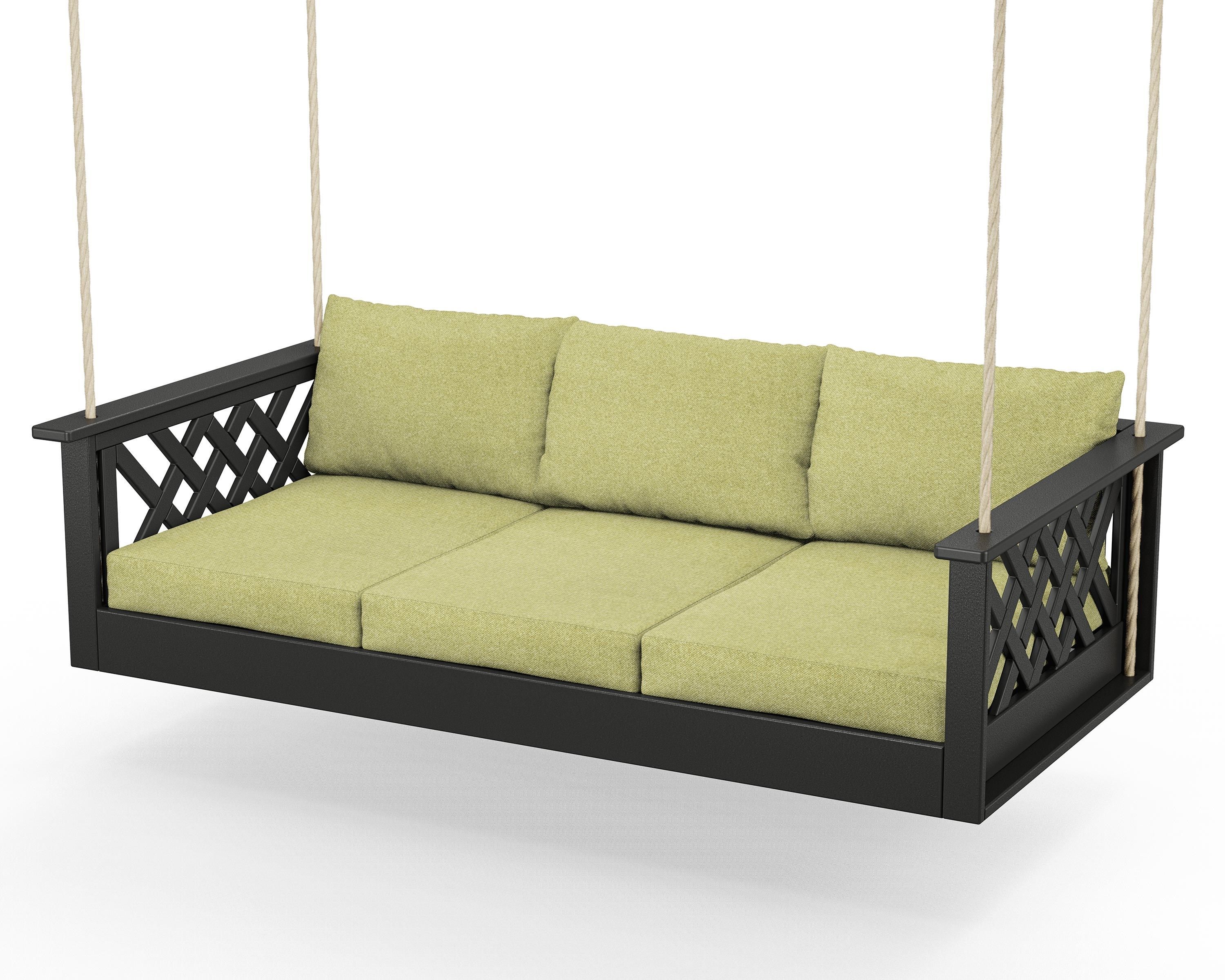 Country Living Wovendale Daybed Swing in Black / Chartreuse Boucle