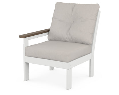 POLYWOOD® Vineyard Modular Left Arm Chair in White / Kona / Cast Ash