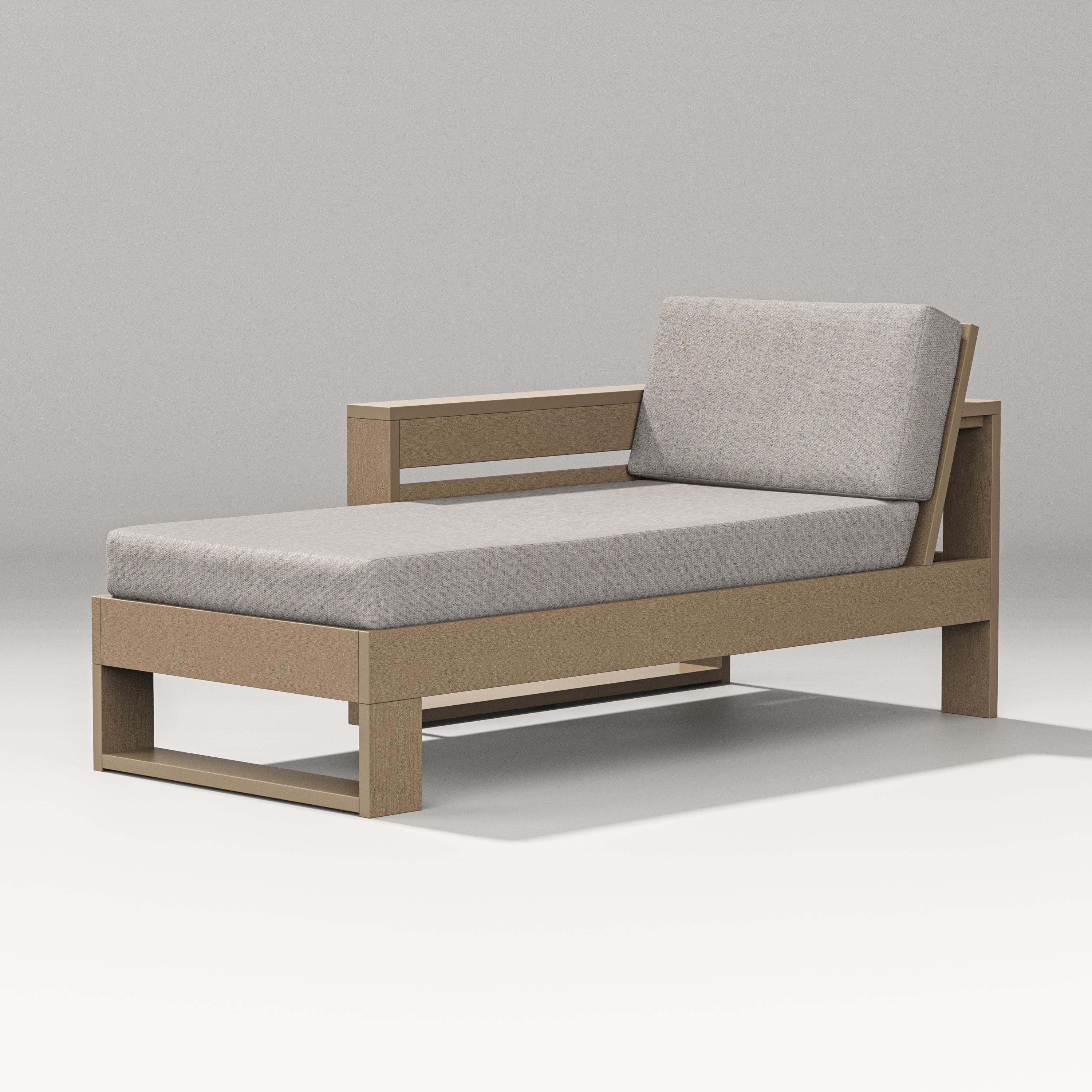 PW Designer Series Latitude Modular Left Arm Chaise in Vintage Sahara / Weathered Tweed