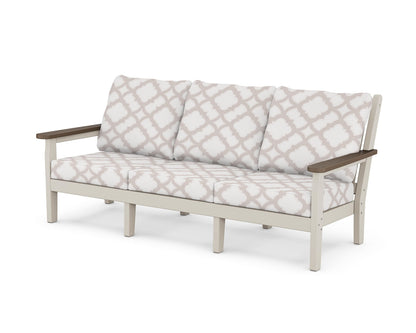 POLYWOOD® Chippendale Deep Seating Sofa in Sand / Kona / Trellis Dune Burlap