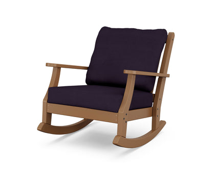 Country Living Wovendale Deep Seating Rocking Chair in Teak / Navy Linen