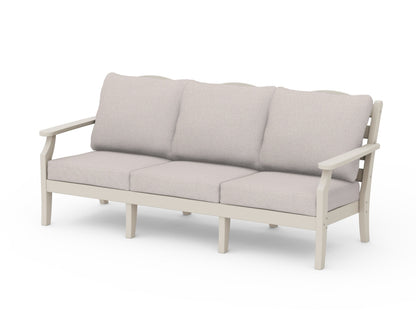 Draper James™ by  POLYWOOD® Savannah Deep Seating Sofa in Sand / Dune Burlap