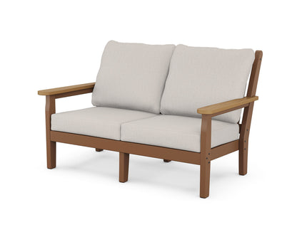 POLYWOOD® Chippendale Deep Seating Loveseat in Teak / Natural / Cast Ash