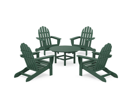 POLYWOOD® Classic Adirondack 5-Piece Conversation Set in Green