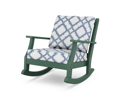Country Living Wovendale Deep Seating Rocking Chair in Green / Trellis Sky Blue