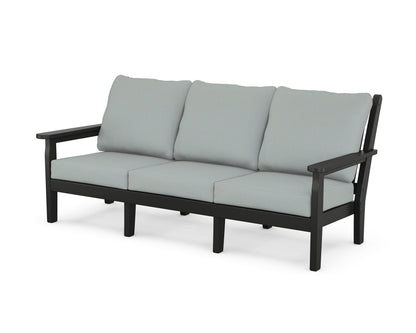 POLYWOOD® Chippendale Deep Seating Sofa in Black / Spa