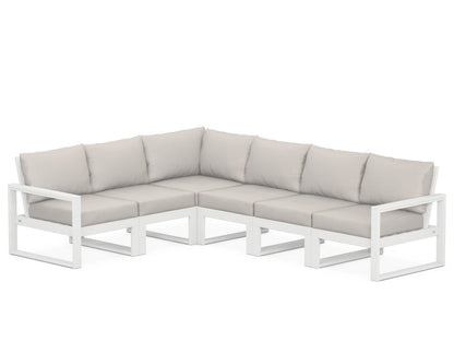 POLYWOOD® EDGE 6-Piece Modular Deep Seating Set in White / Cast Ash