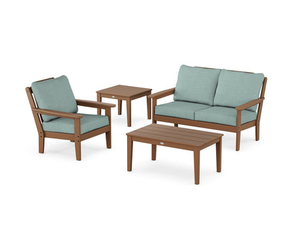 Country Living Wovendale 4-Piece Deep Seating Set in Teak / Glacier Spa