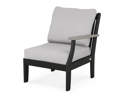 POLYWOOD® Braxton Modular Right Arm Chair in Black / Driftwood / Granite