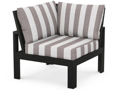 Unbranded Modular Corner Chair in Black / Cabana Stripe Grey Mist