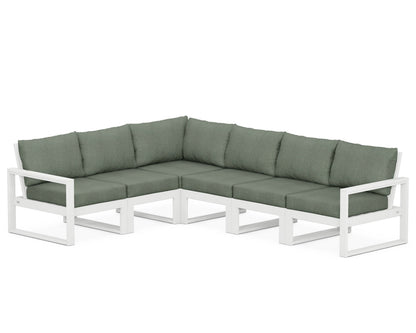 POLYWOOD® EDGE 6-Piece Modular Deep Seating Set in White / Cast Sage