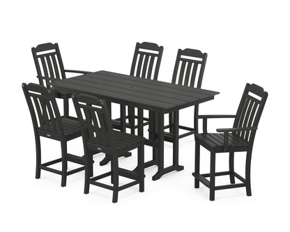 Country Living Cottage 7-Piece Farmhouse Counter Set in Black
