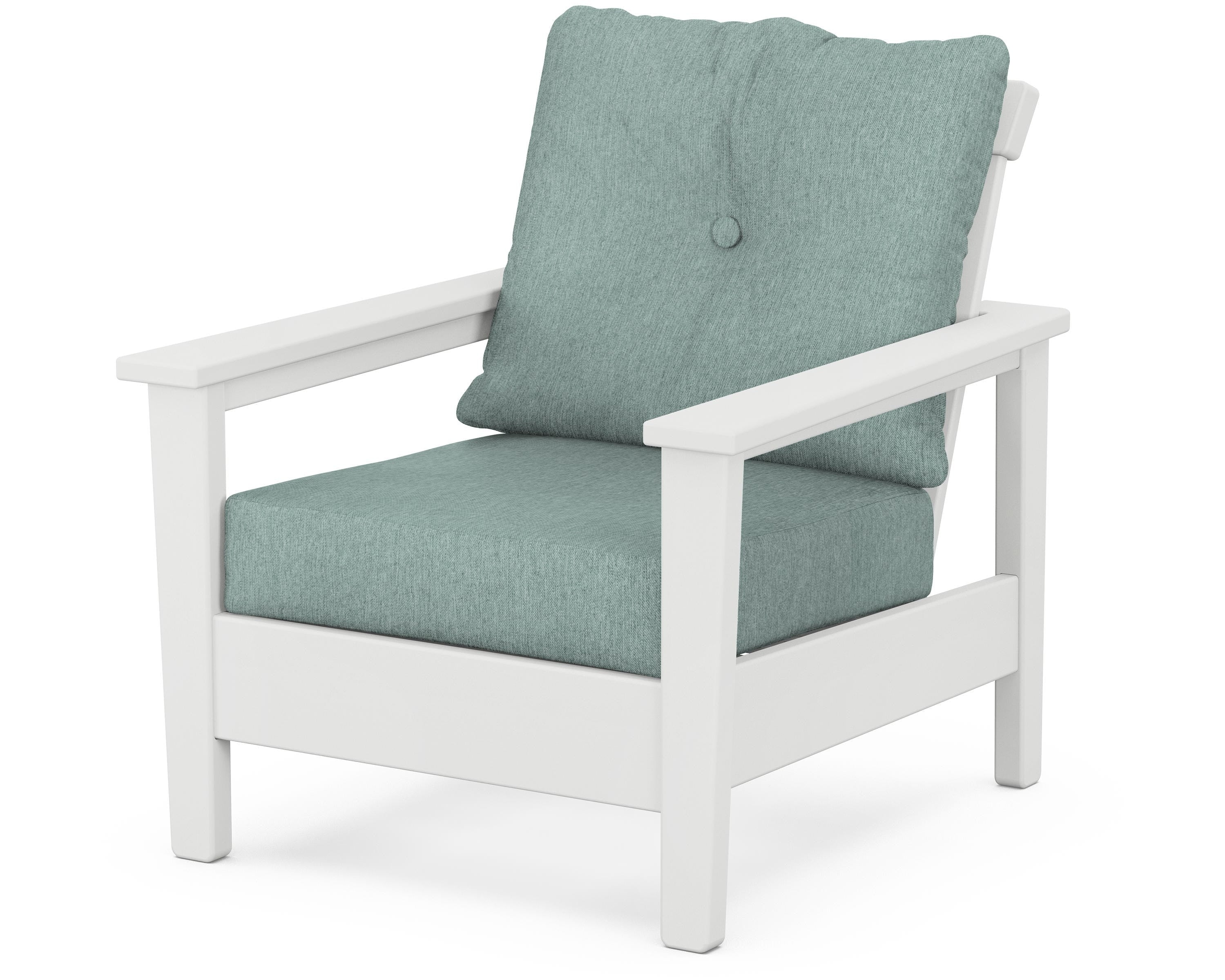 POLYWOOD® Prescott Deep Seating Chair in White / Glacier Spa