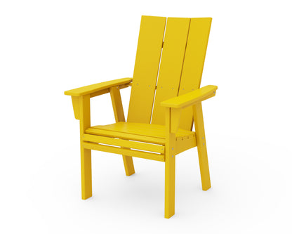 POLYWOOD® Modern Curveback Adirondack Dining Chair in Lemon