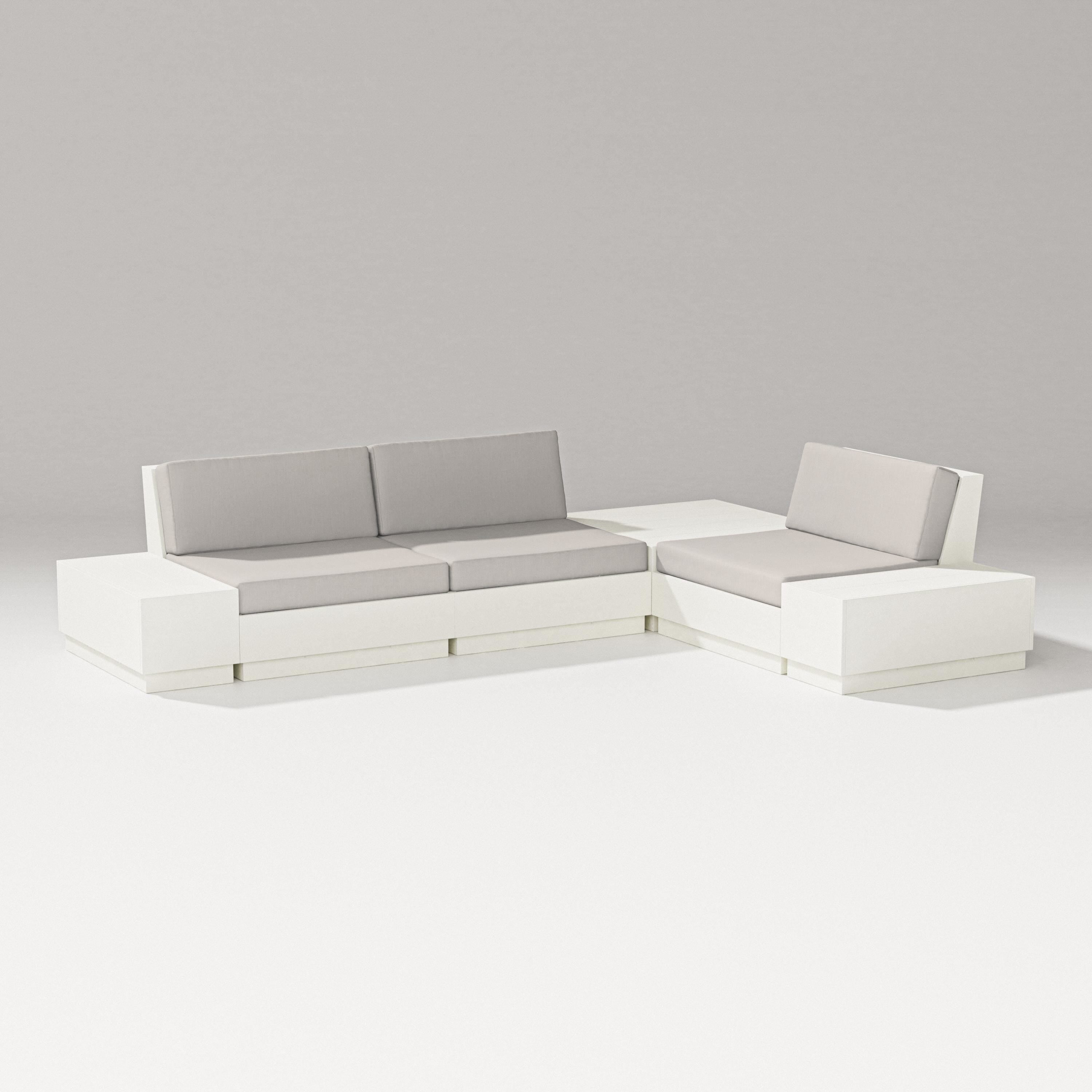 PW Designer Series Elevate 6-Piece Corner Sectional in Vintage White / Cast Ash