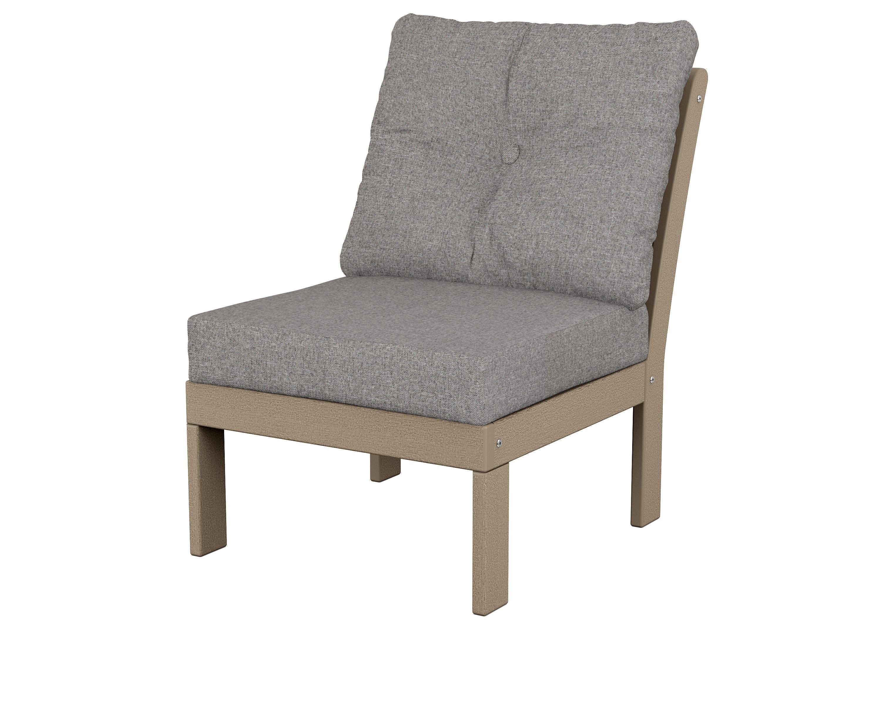POLYWOOD® Vineyard Modular Armless Chair in Vintage Sahara / Grey Mist