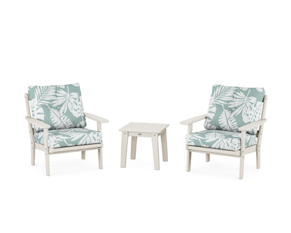 POLYWOOD® Prairie 3-Piece Deep Seating Set in Sand / Leaf Glacier Spa