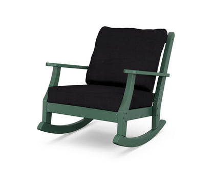 Country Living Wovendale Deep Seating Rocking Chair in Green / Midnight Linen