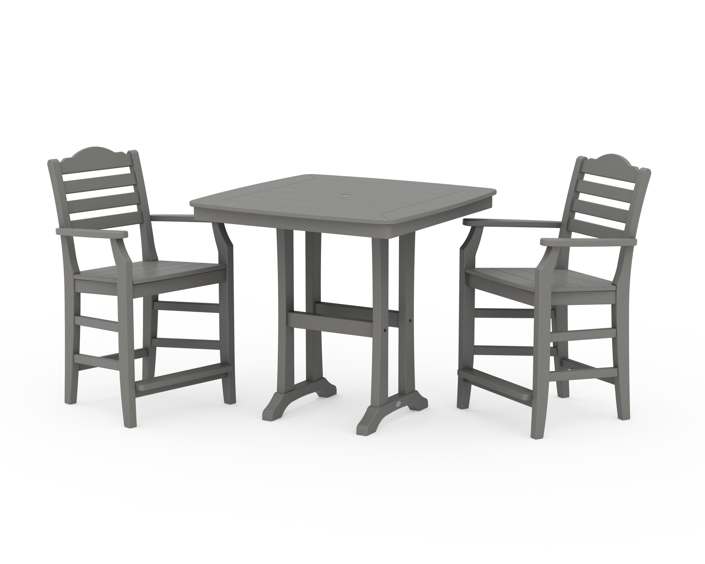 Draper James™ by  POLYWOOD® Savannah 3-Piece Counter Set with Trestle Legs in Slate Grey