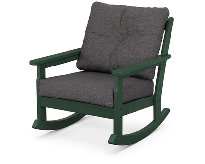 POLYWOOD® Vineyard Deep Seating Rocking Chair in Green / Ash Charcoal