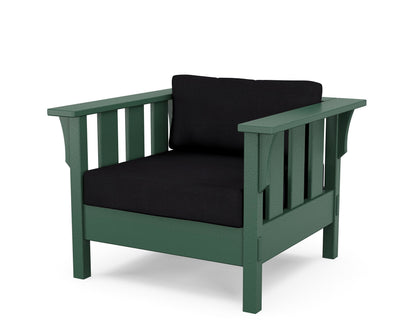 Martha Stewart by POLYWOOD® Acadia Deep Seating Chair in Green / Midnight Linen