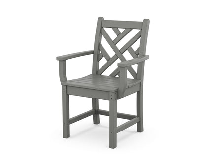 POLYWOOD® Chippendale Dining Arm Chair in Slate Grey
