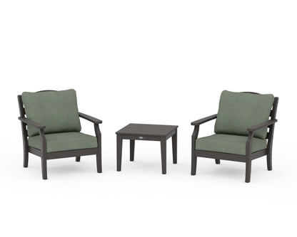 Draper James™ by  POLYWOOD® Savannah 3-Piece Deep Seating Set in Vintage Coffee / Cast Sage