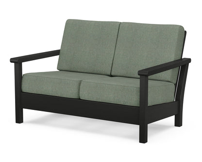 POLYWOOD® Harbour Deep Seating Loveseat in Black / Cast Sage