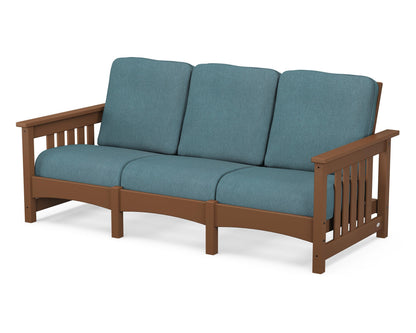 POLYWOOD® Club Mission Sofa in Teak / Ocean Teal