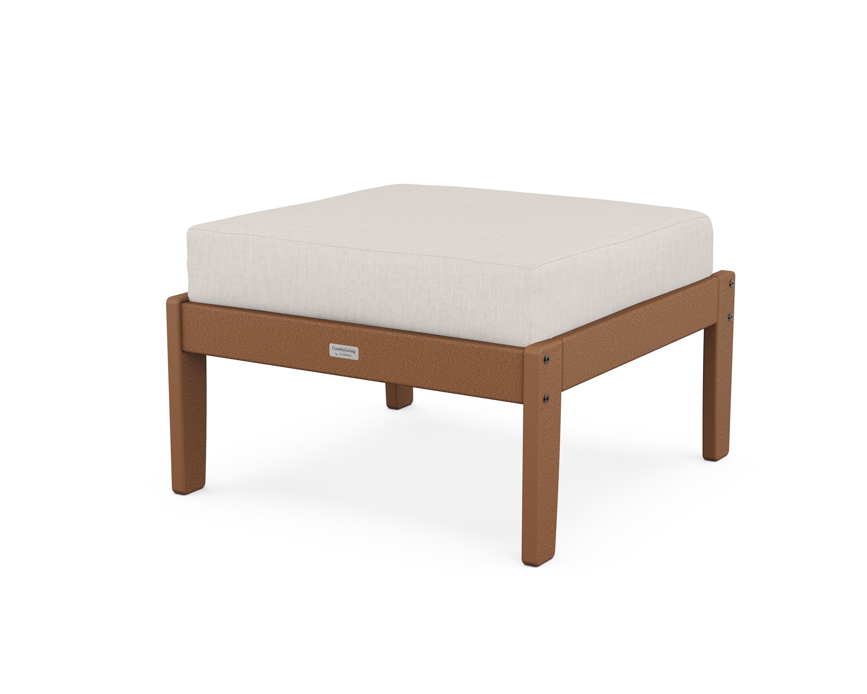 Country Living Cottage Deep Seating Ottoman in Teak / Cast Ash