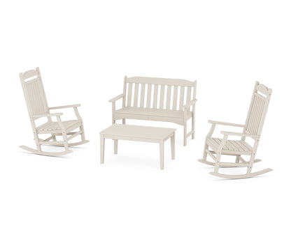 Country Living Cottage Rocking Chair 4-Piece Porch Set in Sand