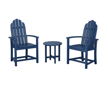 POLYWOOD® Classic 3-Piece Upright Adirondack Chair Set in Navy
