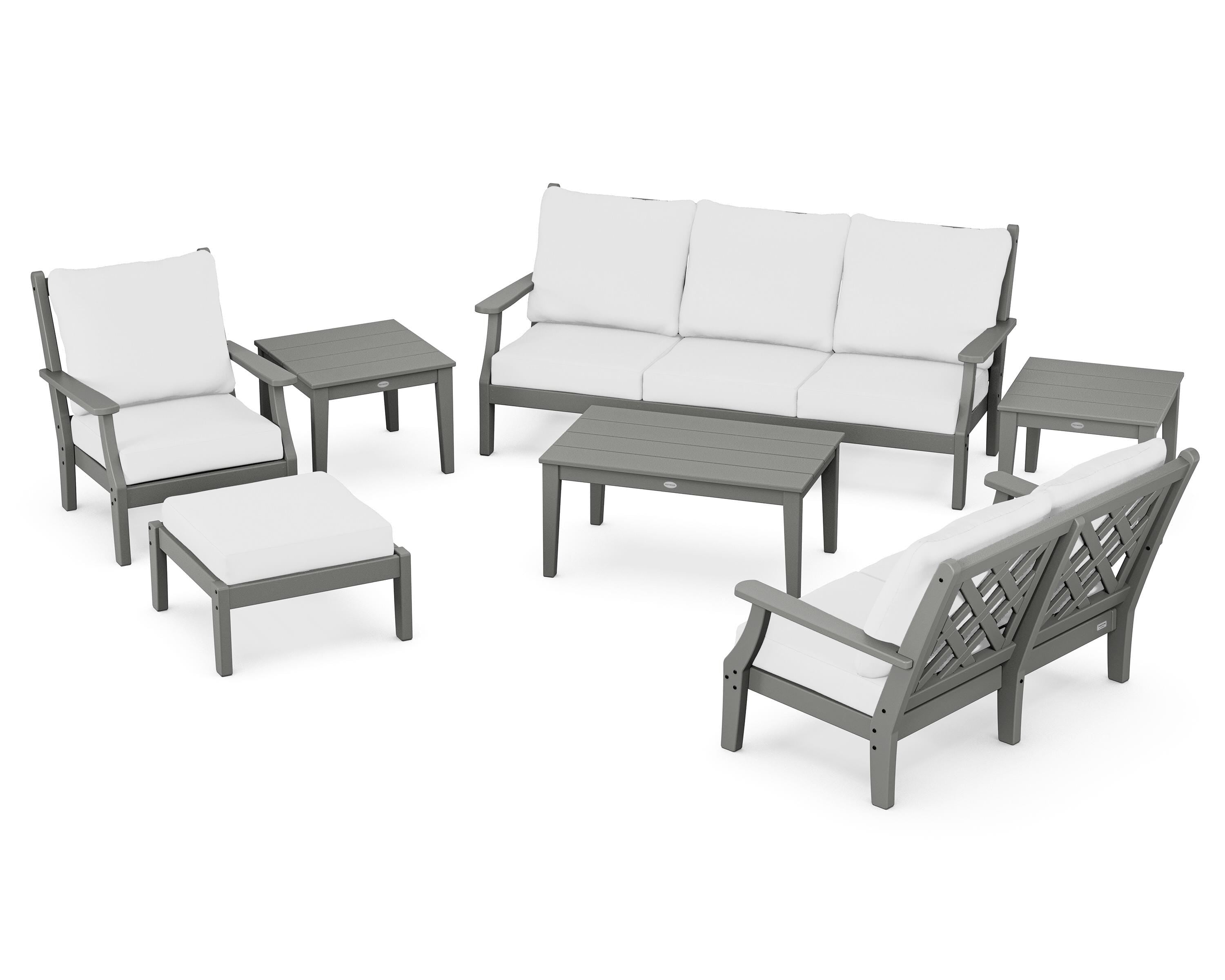 Country Living Wovendale 7-Piece Deep Seating Set in Slate Grey / Natural