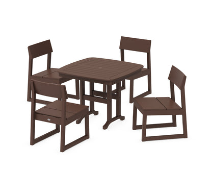 POLYWOOD® EDGE Side Chair 5-Piece Dining Set in Mahogany