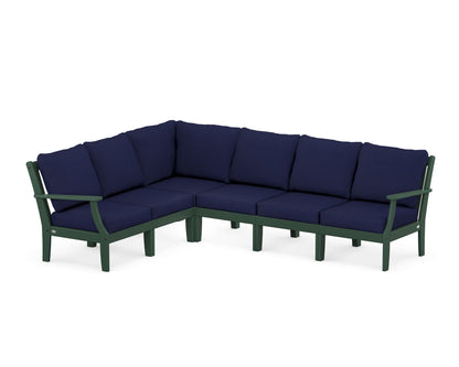 POLYWOOD® Braxton Modular 6-Piece Deep Seating Set in Green / Navy