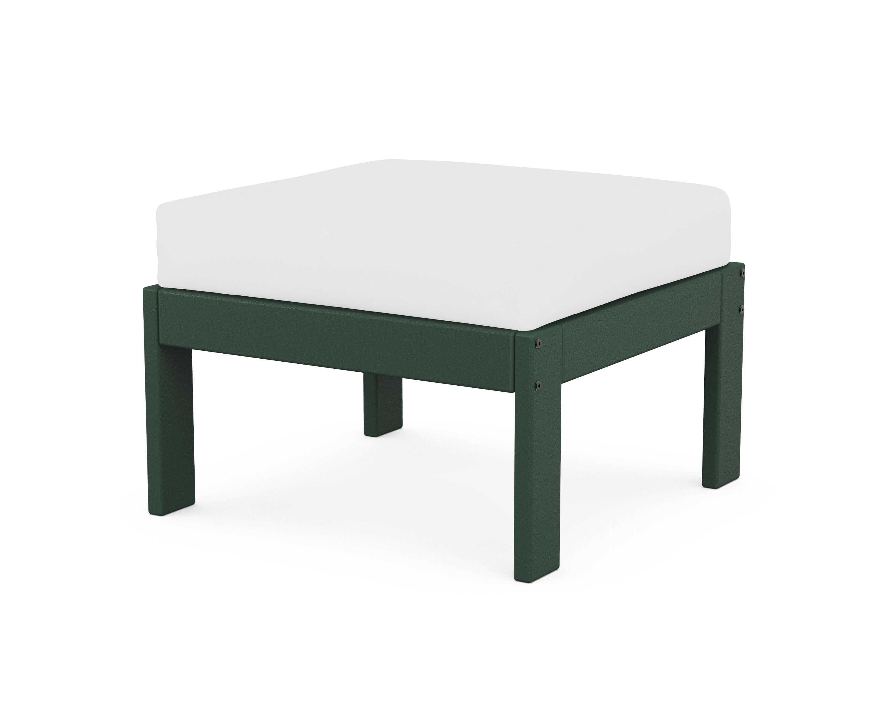 POLYWOOD® Vineyard Modular Ottoman in Green / Natural