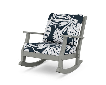 Country Living Wovendale Deep Seating Rocking Chair in Slate Grey / Leaf Marine Indigo