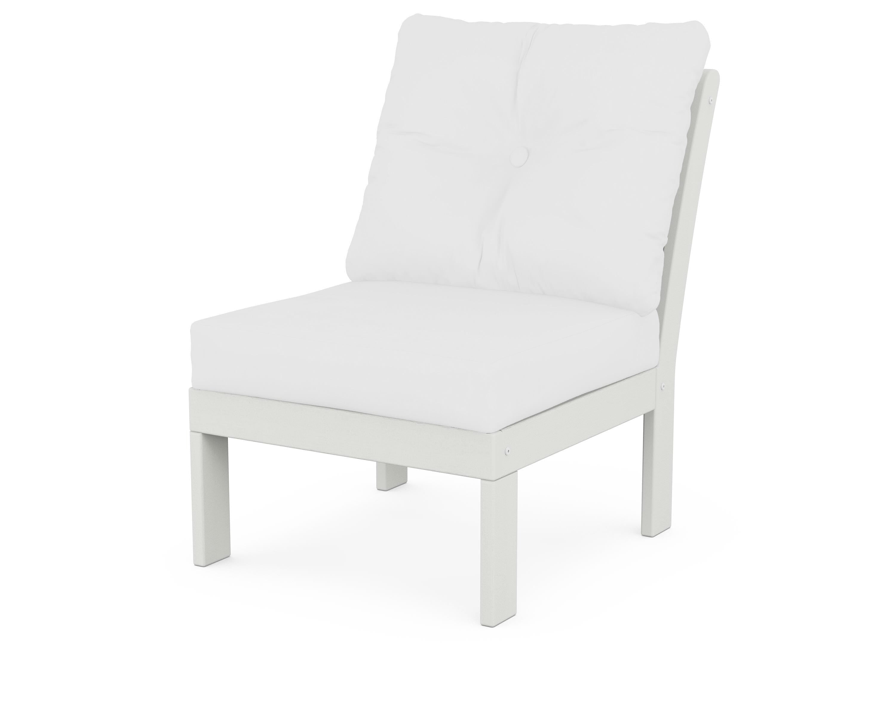 POLYWOOD® Vineyard Modular Armless Chair in Vintage White / Natural
