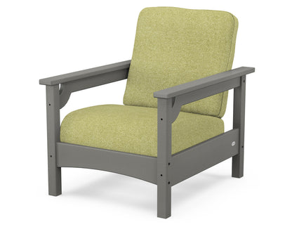 POLYWOOD® Club Chair in Slate Grey / Chartreuse Boucle