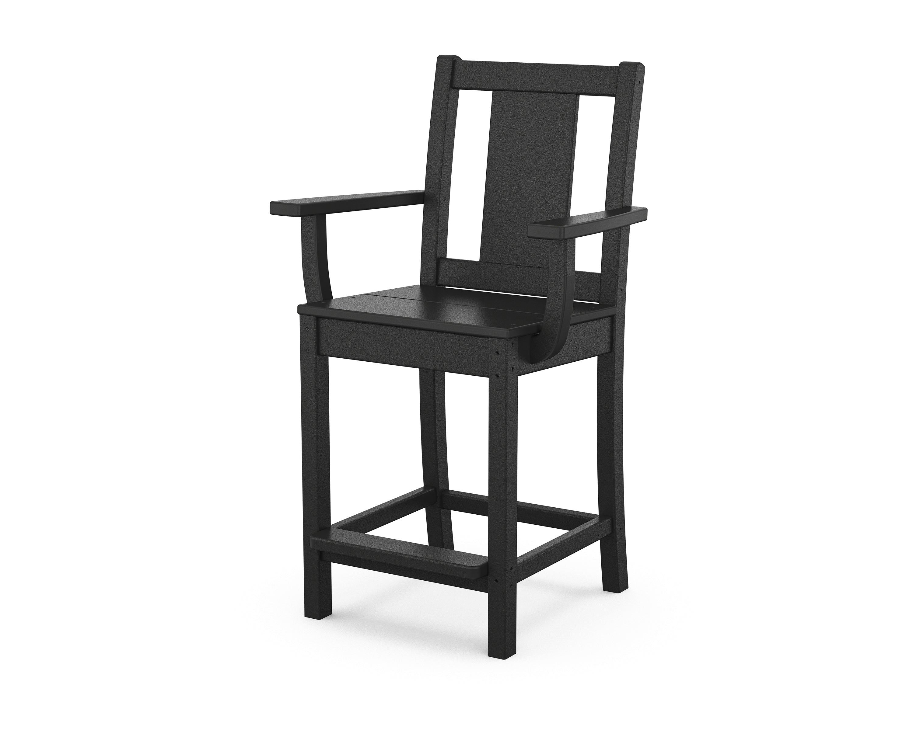 POLYWOOD® Prairie Counter Arm Chair in Black
