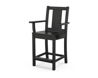POLYWOOD® Prairie Counter Arm Chair in Black