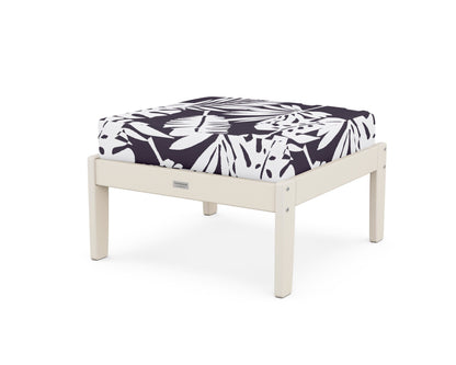 Country Living Cottage Deep Seating Ottoman in Sand / Leaf Navy