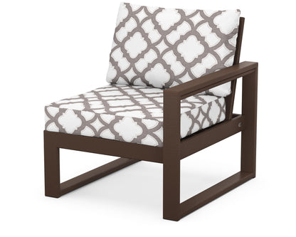 POLYWOOD® EDGE Modular Right Arm Chair in Mahogany / Trellis Grey Mist