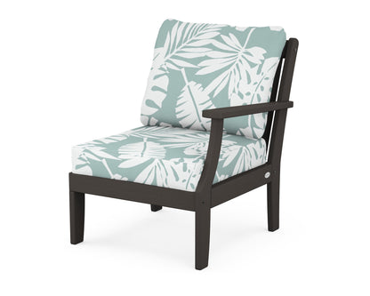 POLYWOOD® Braxton Modular Right Arm Chair in Vintage Coffee / Leaf Glacier Spa